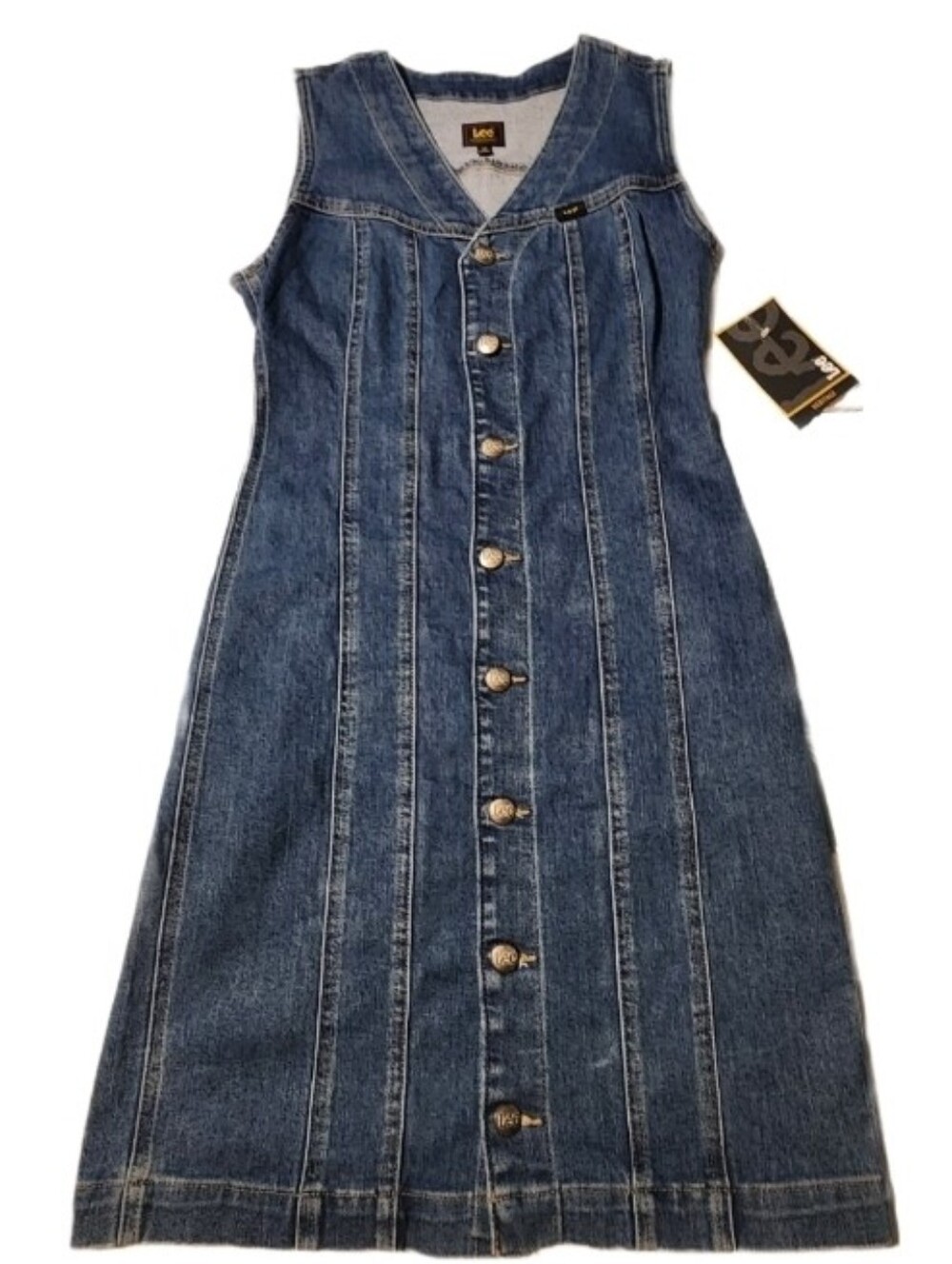 Lee Women's Heritage Sleeveless Rider Denim Dress Size XS Blue Jean NWT